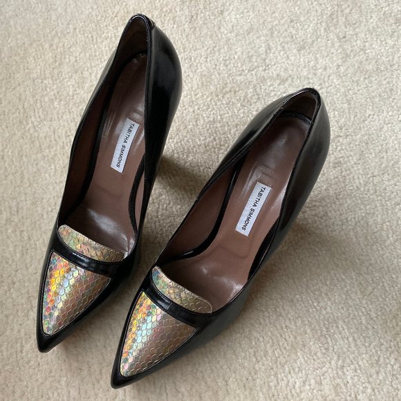 Tabitha Simmons rainbow Python Snake loafer heels - Picture 4 of 5
